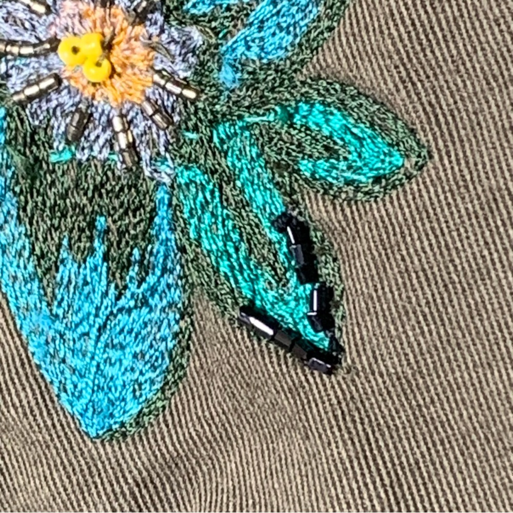 Zara Basic Denim Army Style Patch And Embroidered… - image 8